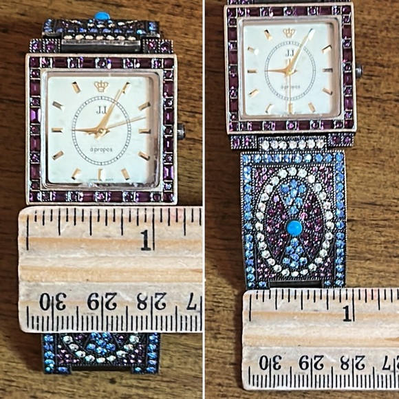 Jules Jurgensen Brass Tone Ladies Rhinestone Jeweled Bracelet Watch NEW BATTERY - Picture 13 of 17